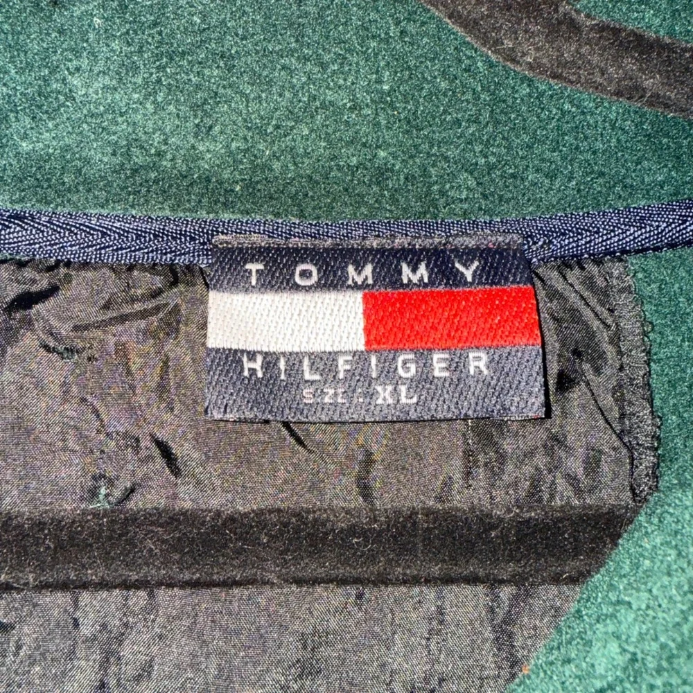 Tommy Hilfiger Vintage 90s Fleece Quarter Zip Mens XL Green Blue Yellow